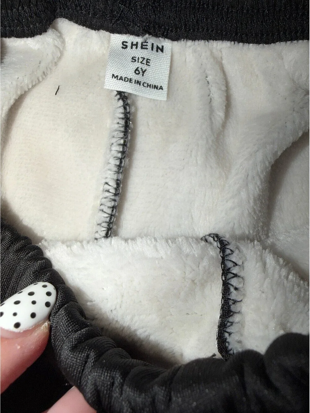 SHEIN New Girls Size 6Y Black Sherpa-Lined Jogger Sweatpants
